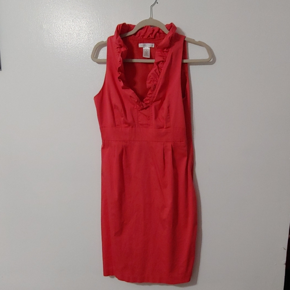 London Times Dress  V neck sleeveless coral sz8